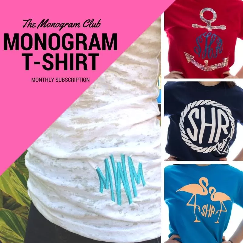 The Monogram Club - Monthly Monogram Box & T-Shirt Subscription - COMBO