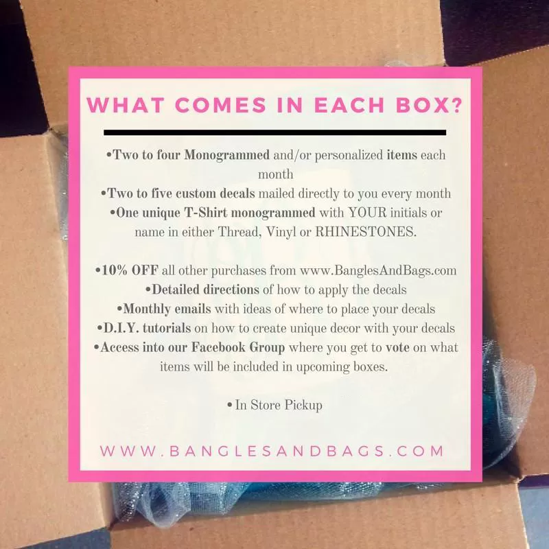 The Monogram Club - Monthly Monogram Box & T-Shirt Subscription - COMBO