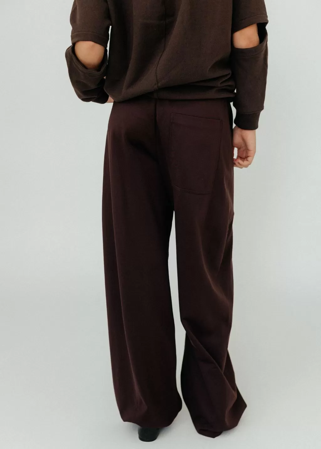 Tibi Active Knit Winslow Pant in Brown