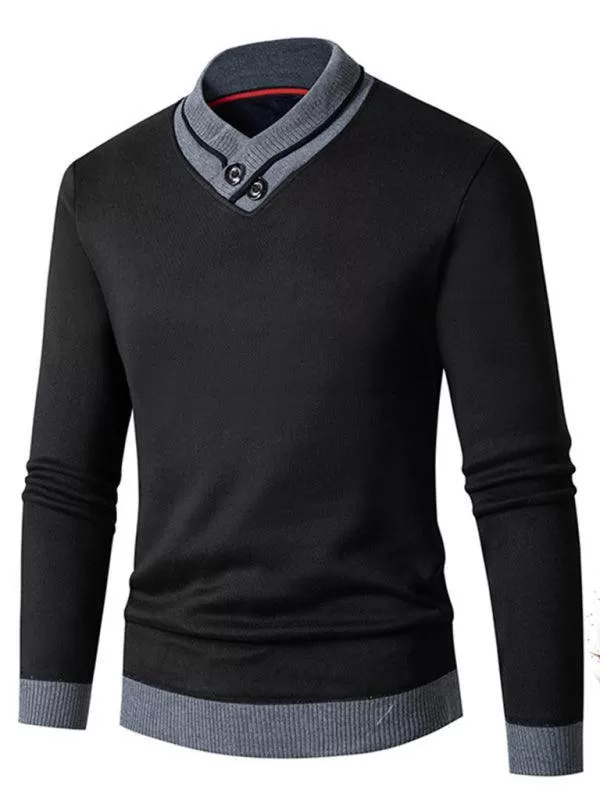 Turtleneck Slim Fit V-Neck Men Sweater