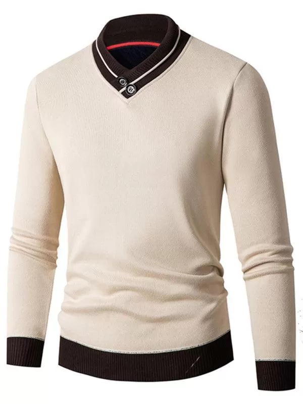 Turtleneck Slim Fit V-Neck Men Sweater