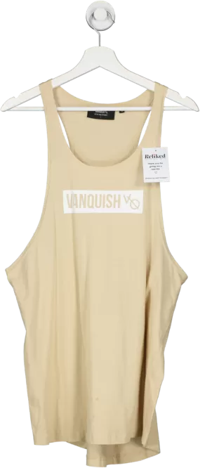 Vanquish Beige Regular Fit Stringer Vest UK L