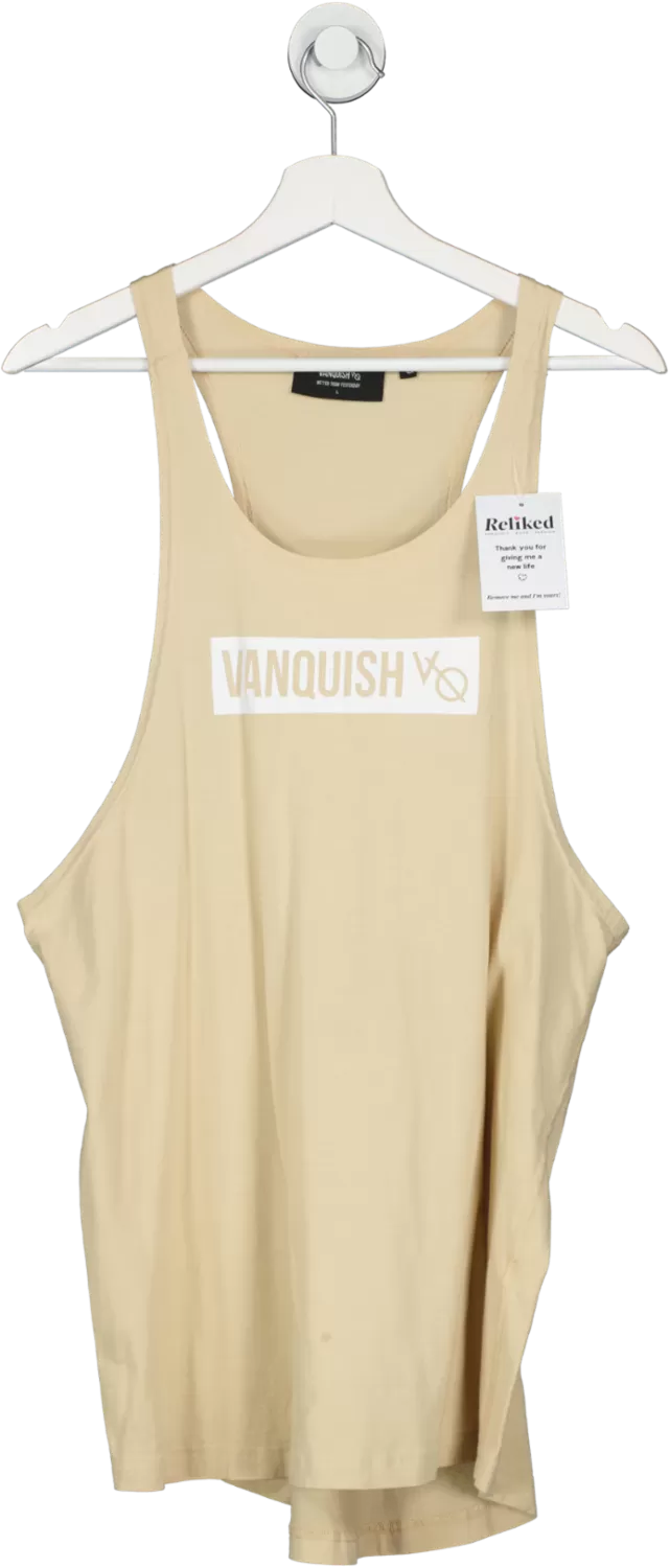 Vanquish Beige Regular Fit Stringer Vest UK L