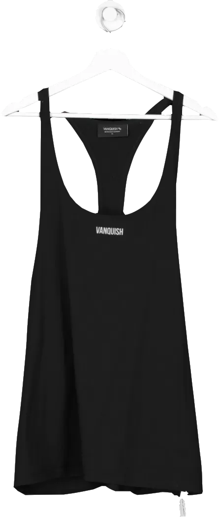 Vanquish Black Essential Regular Fit Stringer Vest UK XL