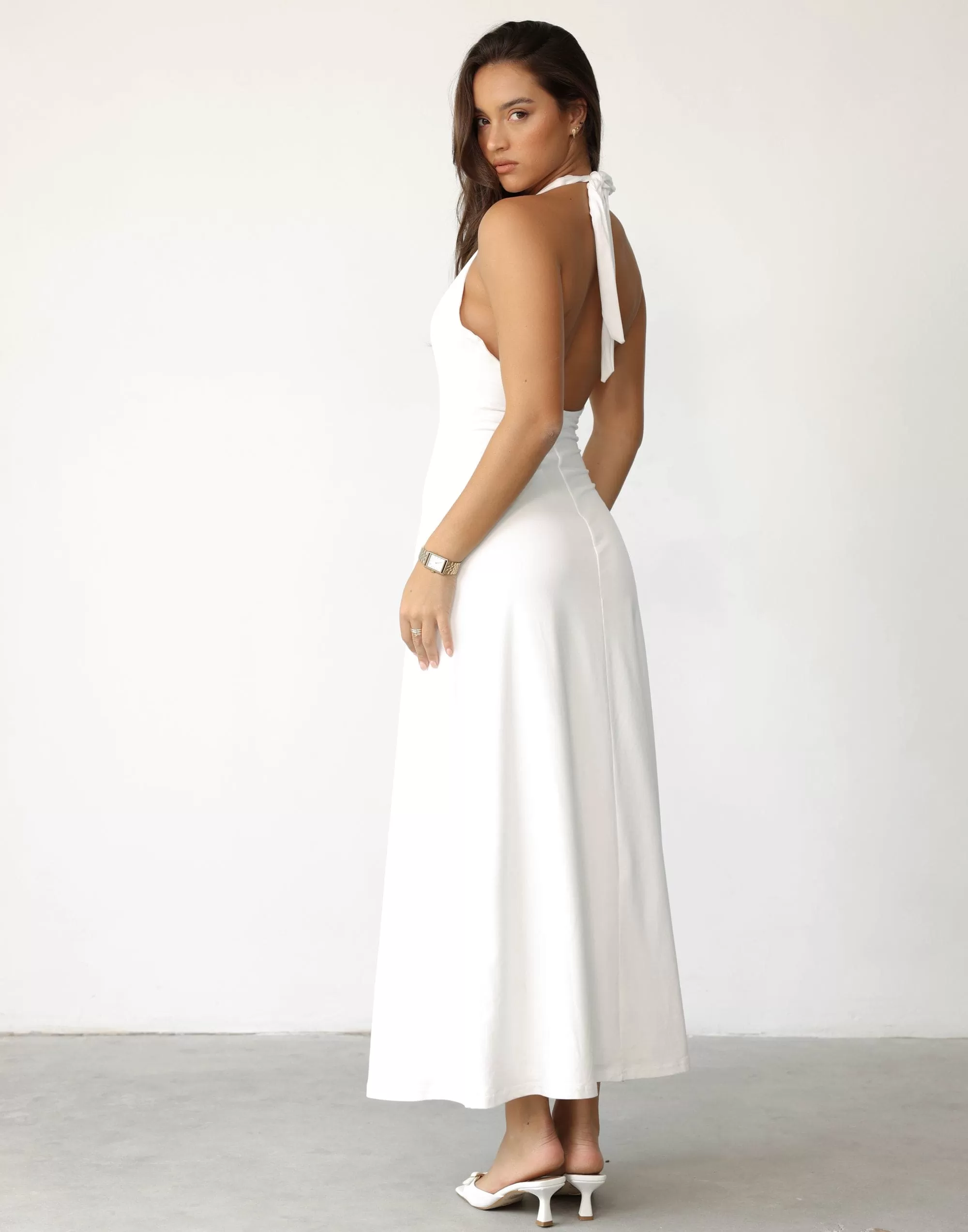 Victoria Maxi Dress (White)