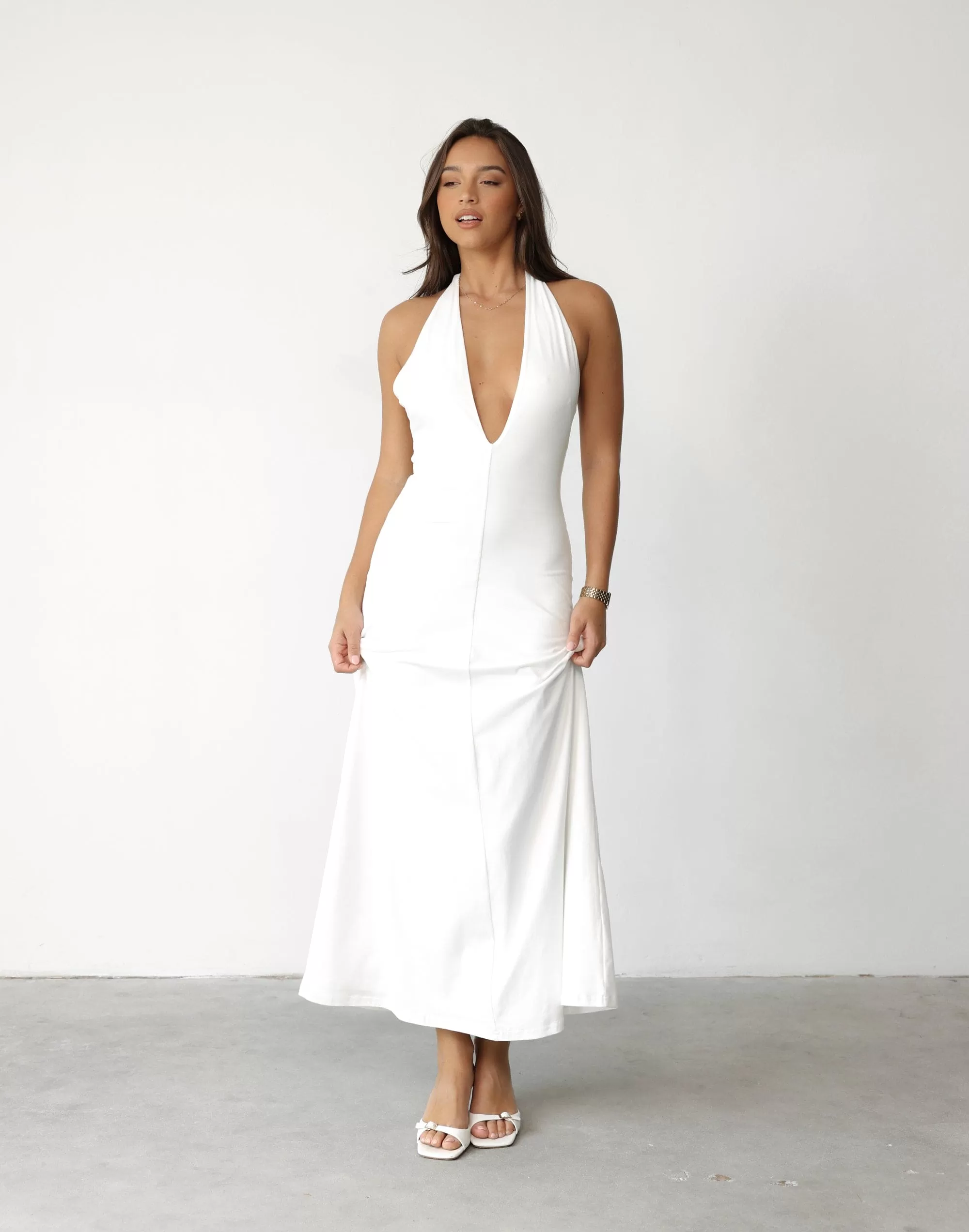 Victoria Maxi Dress (White)