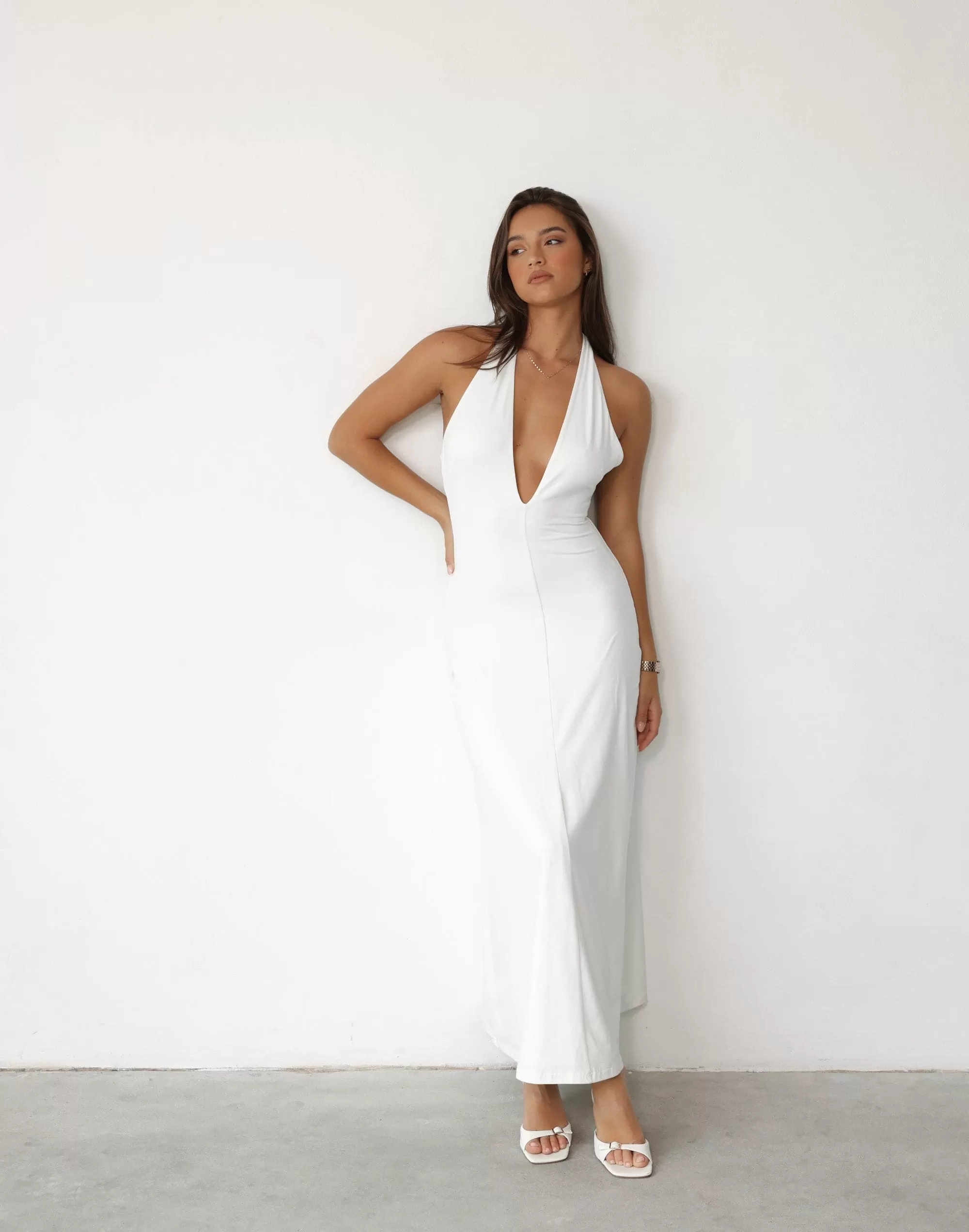 Victoria Maxi Dress (White)