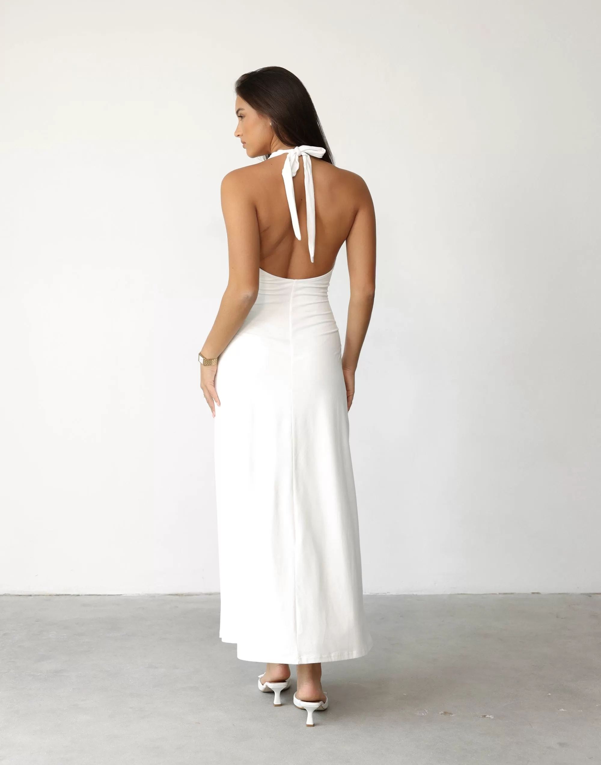 Victoria Maxi Dress (White)