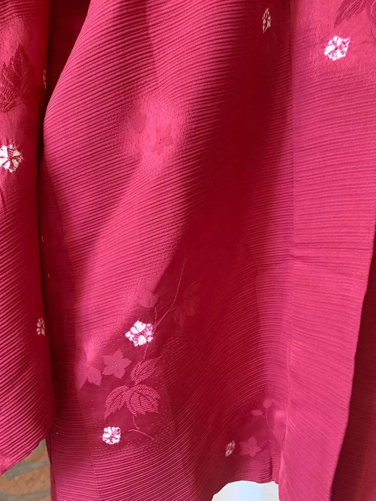 Vintage Haori/Kimono Fuchsia leaves 1970s