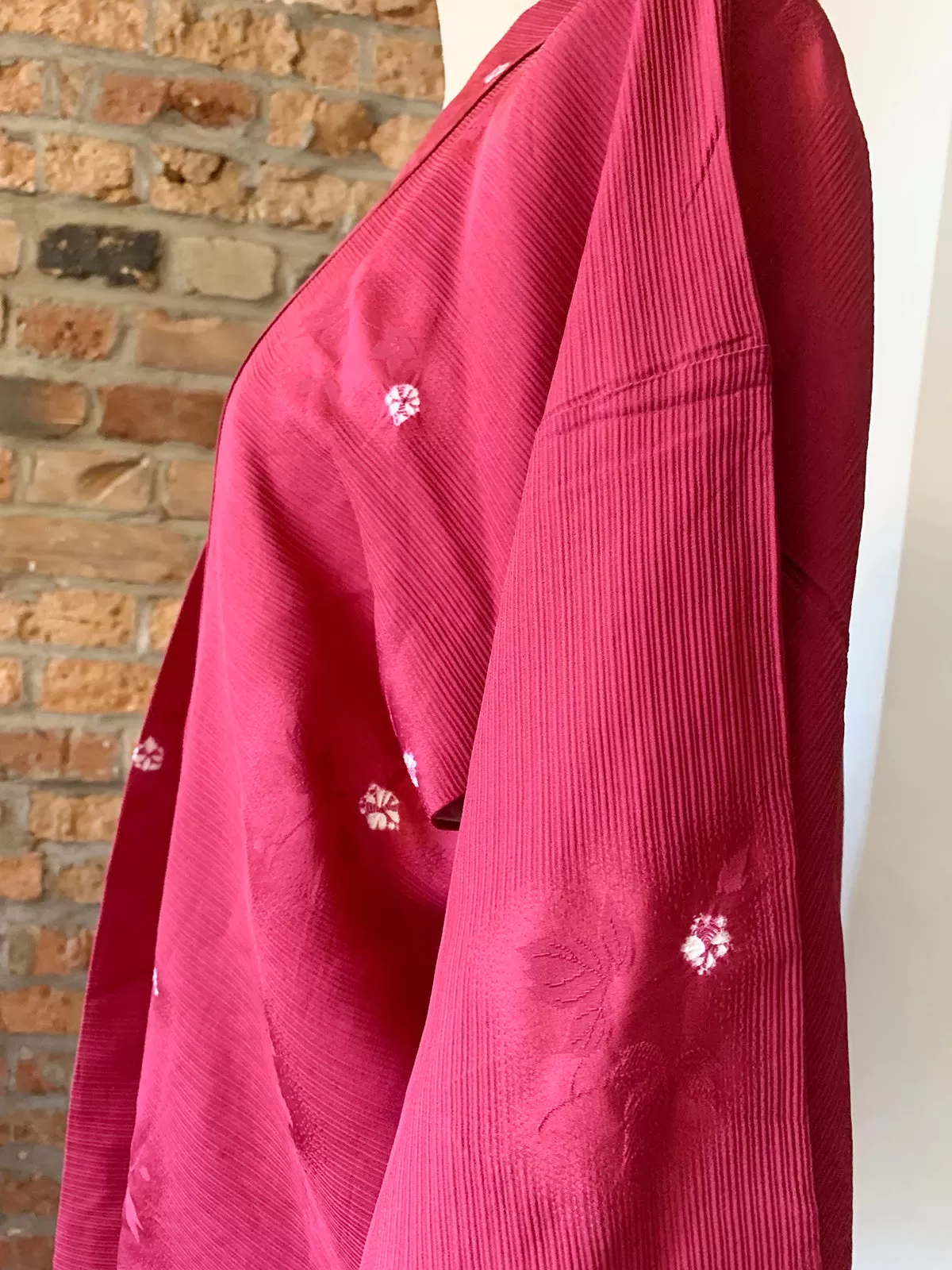 Vintage Haori/Kimono Fuchsia leaves 1970s